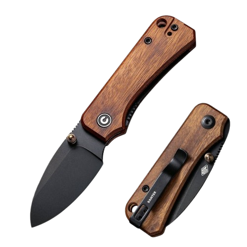 CIVIVI Baby Banter Thumb Stud Knife Wood Handle (2.34" Nitro-V Blade) C19068SB-2