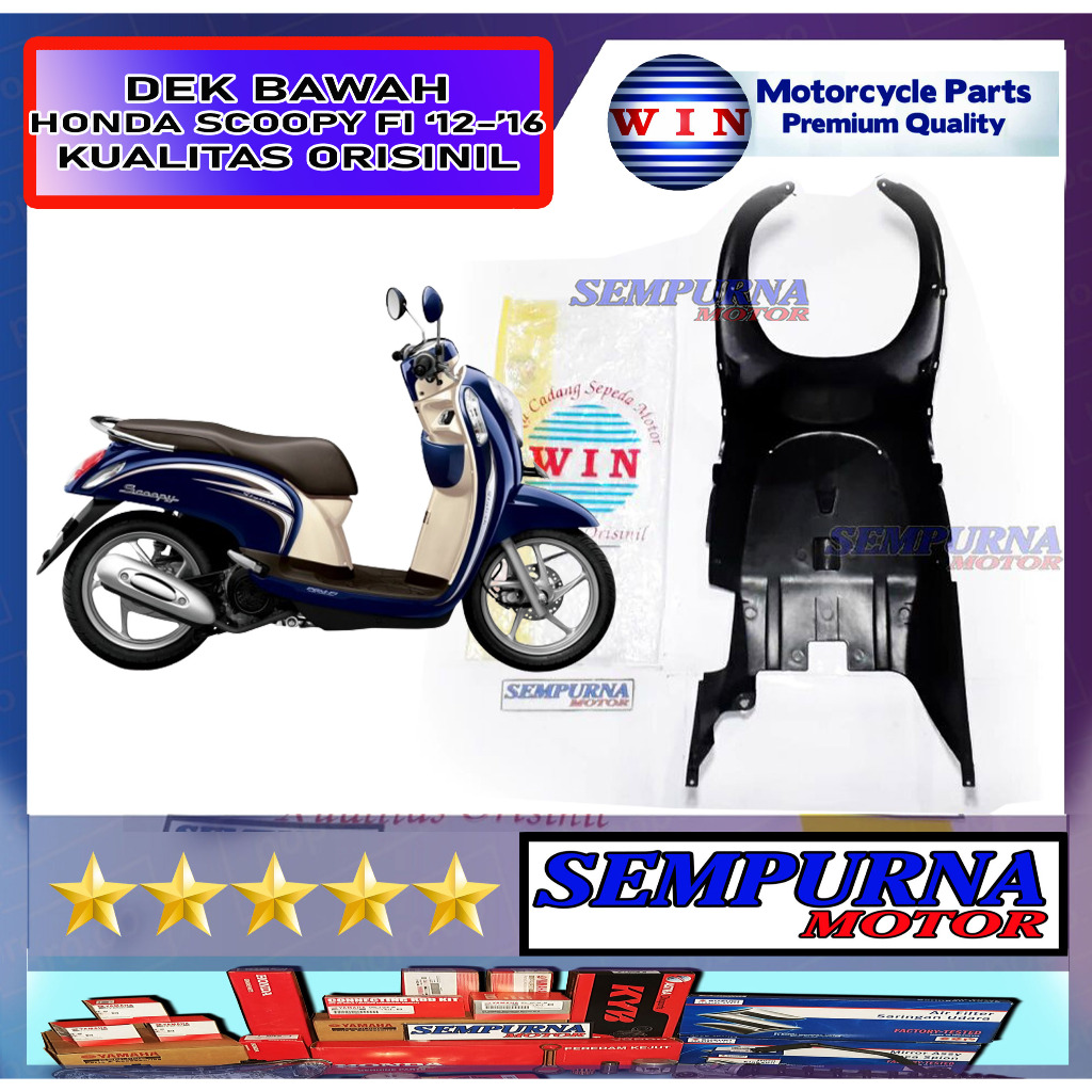 Merek Win Kualitas Original Dek Bawah Kolong Cover Lantai Bawah Scoopy Fi 2012-2016