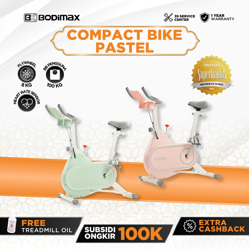 BODIMAX COMPACT BIKE PASTEL / SEPEDA STATIS / SPINNING BIKE / ALAT GYM / FITNESS