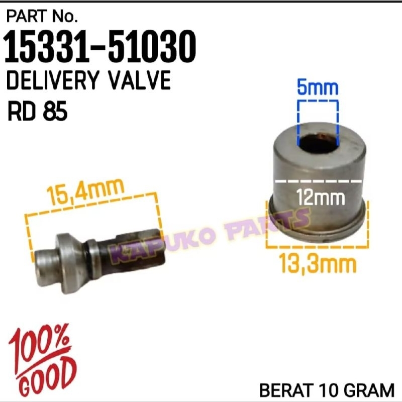 RD 85 DELIVERY VALVE UNTUK MESIN DIESEL KUBOTA 8.5 PK