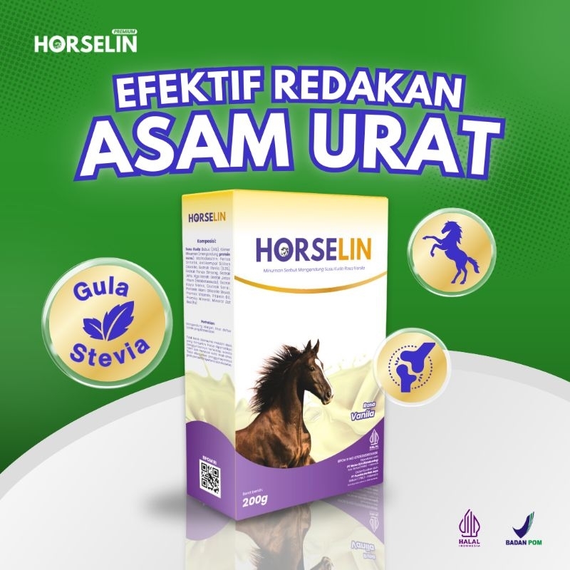 

Horselin Premium 200gram - SUSU KUDA Liar Sembuhkan Asam Urat Kronis