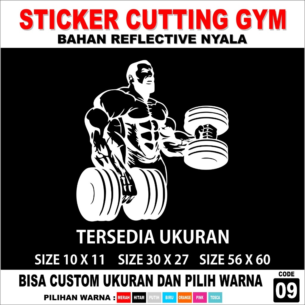 STICKER WALL CUTTING STICKER CUTTING DINDING GYM STICKER CUTTING KACA GYM BAHAN CUTTING REFLEKTIV NY