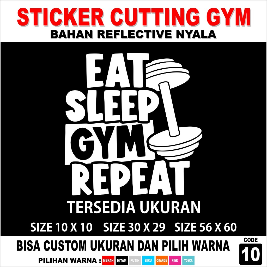STICKER WALL CUTTING STICKER CUTTING DINDING GYM STICKER CUTTING KACA GYM BAHAN CUTTING REFLEKTIV NY