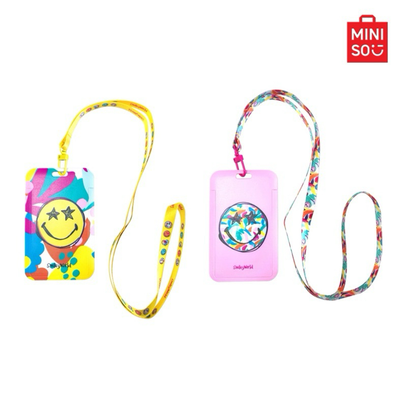 

Miniso Smiley World ID Card With Lanyard / tempat kartu identitas