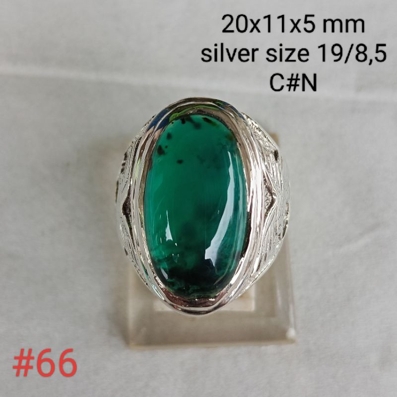 cincin perak, batu natural bacan Doko #66