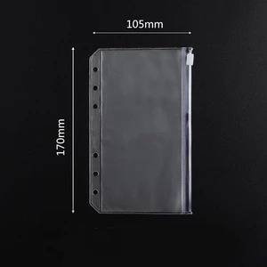 

A6 Binder Pocket Kantong / Ziplock bag / Pouch / Zipper PVC Diary Notebook 6 Ring A6 6-hole Transparent Hand Book Bags / Japanese Hand account Book Loose-leaf Storage Bag Zipper bag Accessories