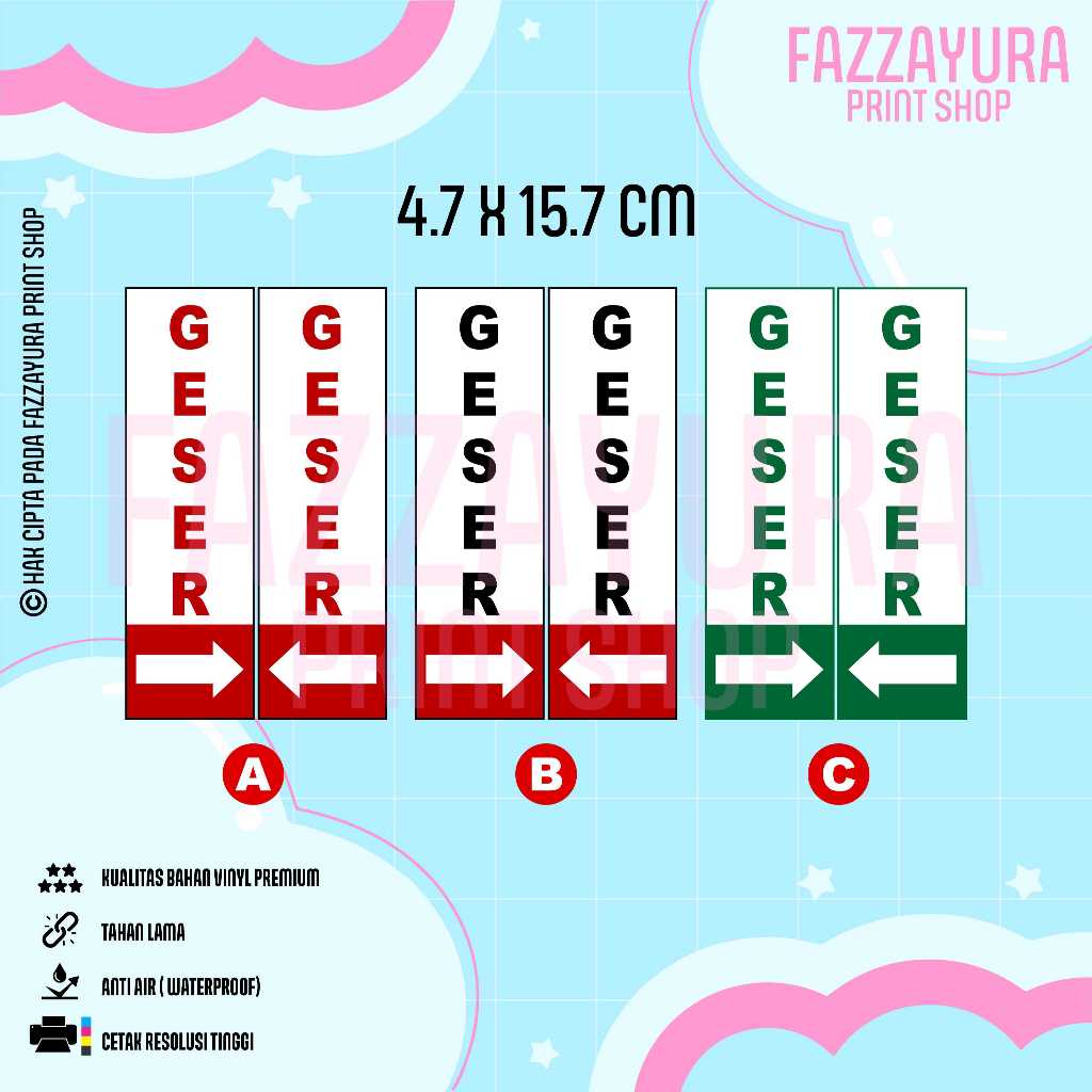

STICKER PINTU GESER 4.7 X 15.7 CM