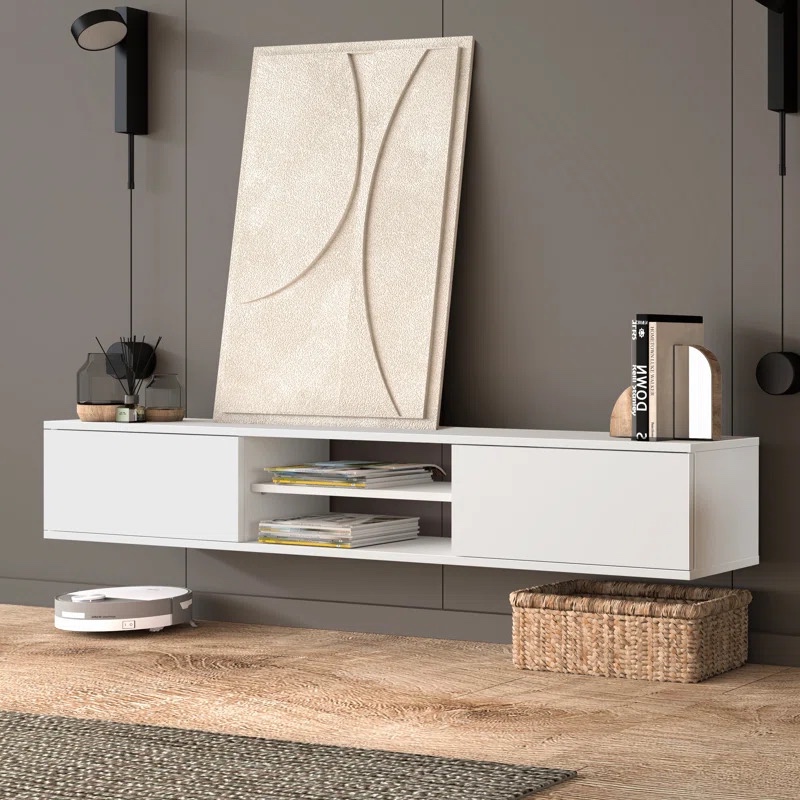 Meja TV Gantung Bufet Floating Rak TV Estetik Minimalis Modern