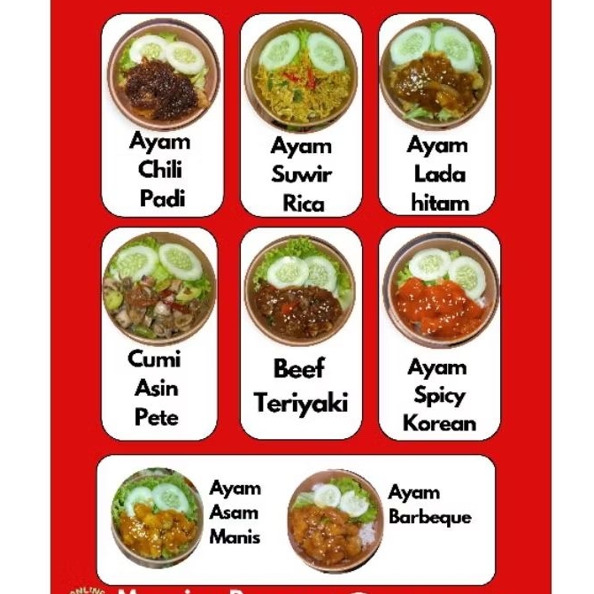 

Menu serbu (Rice bowl)