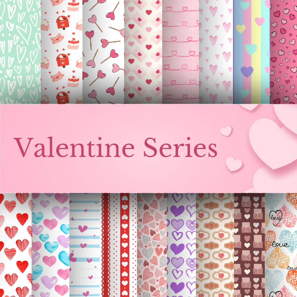 

VALENTINE deco paper kertas motif scrapbook pola dekorasi pattern journal