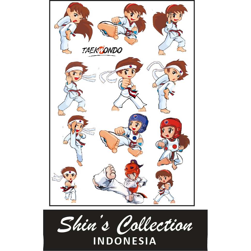 

Sticker stiker Taekwondo Cartoon 1 pc