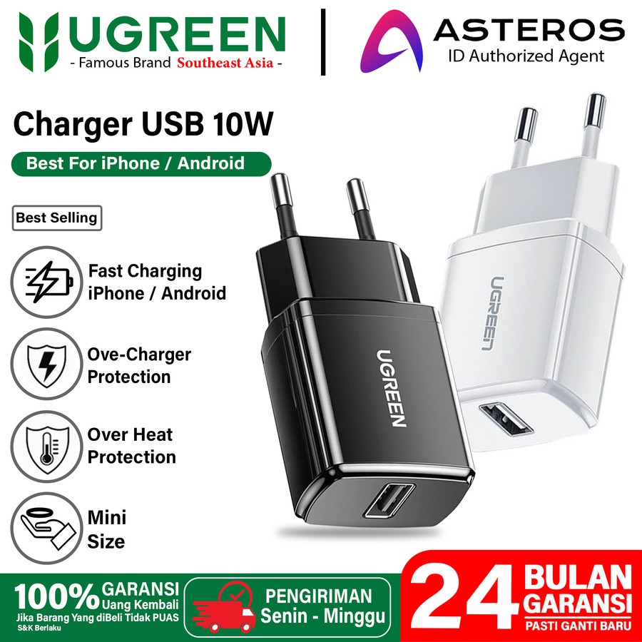 Charger iPhone Ugreen 18W 10 Watt With Kabel Lightning Mfi - Ugreen Charger iPhone 11 12 XR X iPad