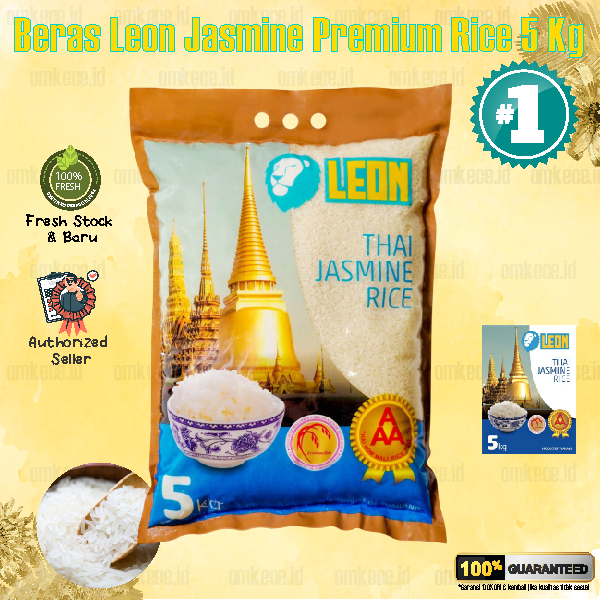 

Beras Wangi Jasmine Leon Super Premium Quality ORI 100% Wangi & Pulen Beras Thailand Premium