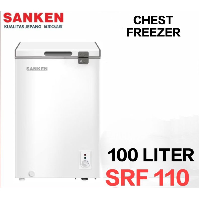 SANKEN CHEST FREEZER SRF 110 CHEST FREEZER SANKEN SRF 110 100 LITER LEMARI BOX PEMBEKU 100LITER GARA