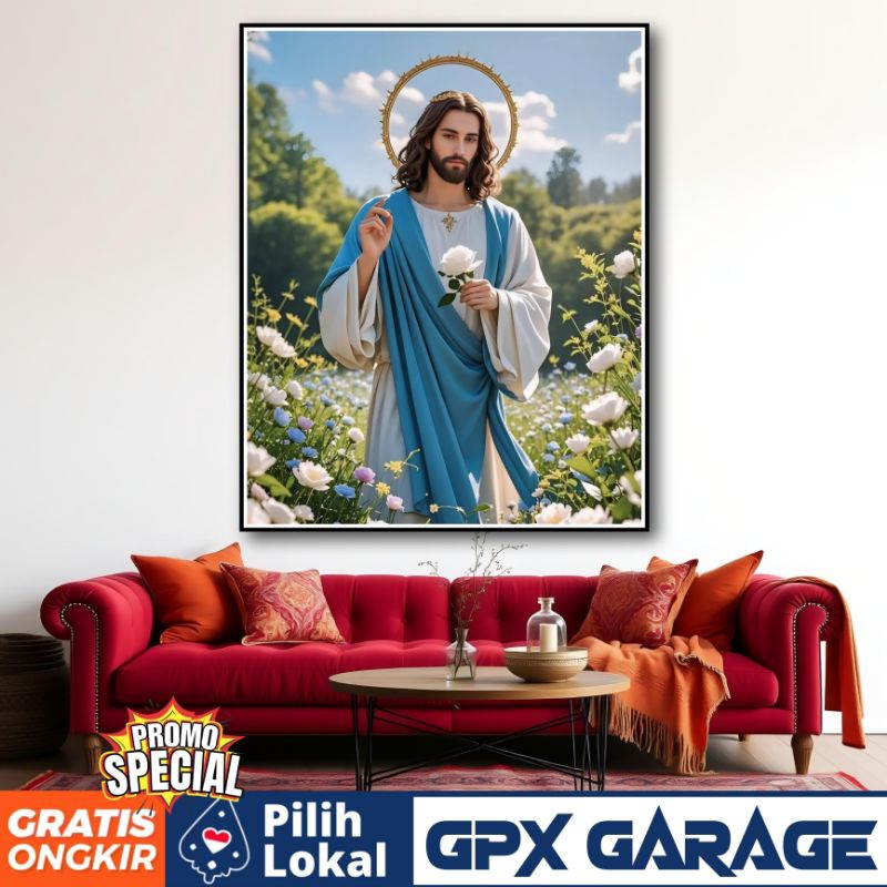 Hiasan Dinding Tuhan Yesus Sorga Bunga dekorasi rumah ruangan Tamu kamar tidur