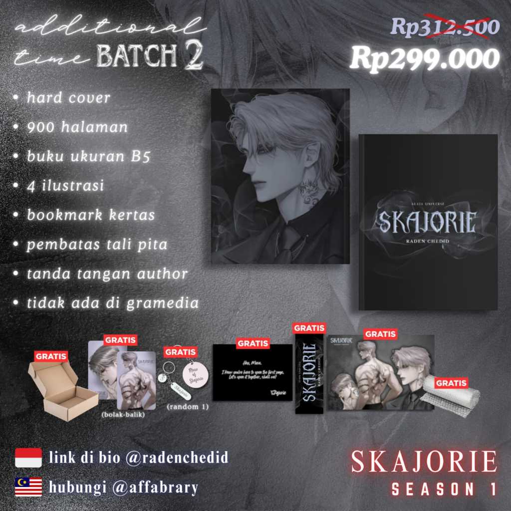 PreOrder 4.4 Additional for Batch 2 - SKAJORIE [season 1] novel by Raden Chedid - Jam 00.00 Wib