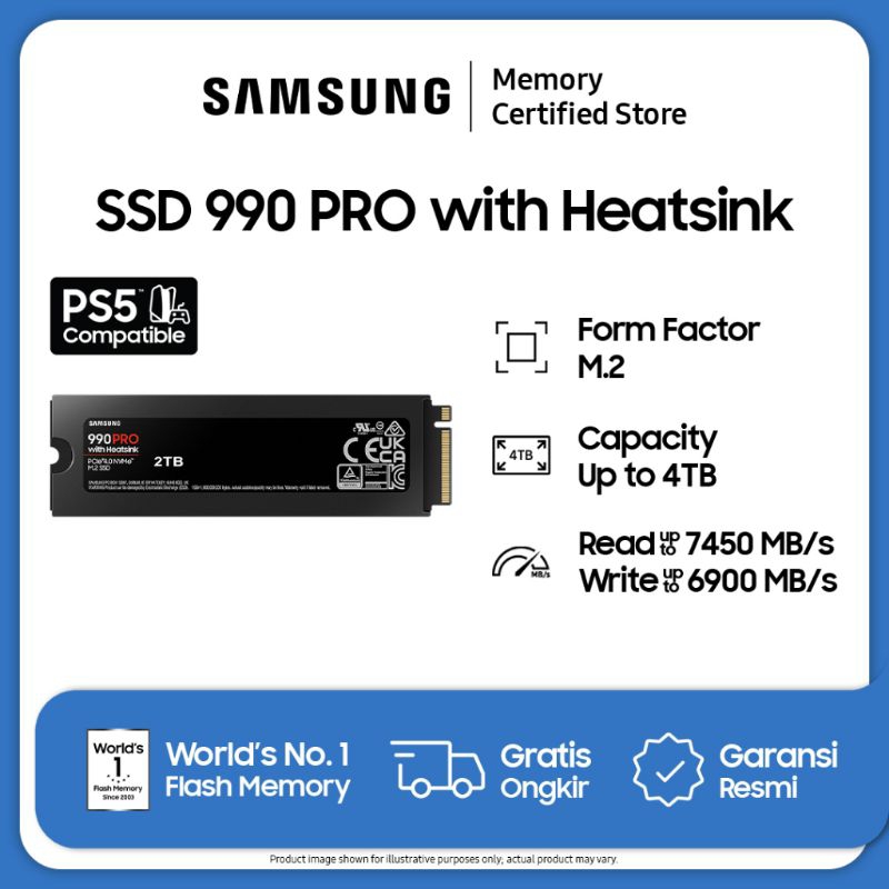 Samsung SSD 990 PRO with Heatsink NVMe M. 2