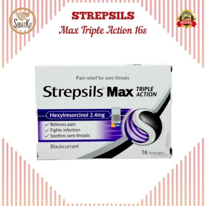 

Strepsils Max Triple Action Blackcurrant 16 Lozenges Original Singapure