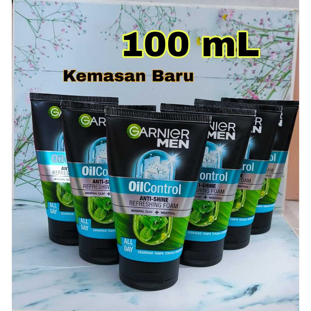 Cooling Foam Garnier Men Oil Control Anti Shine Brightening 100ml - Sabun Cuci Muka Pria Garnier Uku