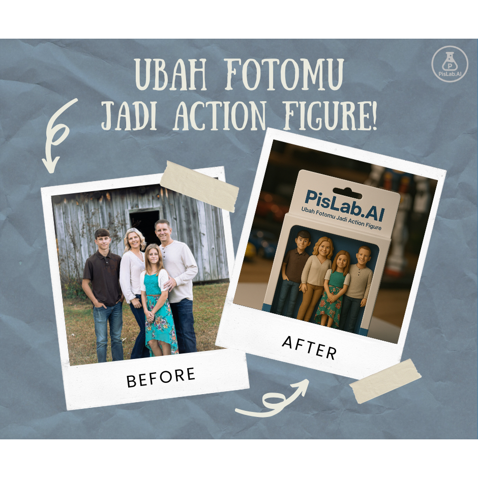 Jasa Edit Foto Jadi Action Figure AI Premium – Gaya 3D Kartun Realistis & Lucu