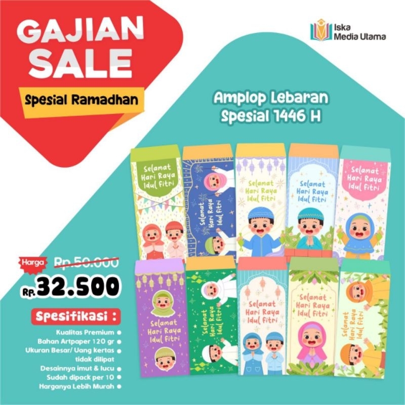 

Amplop angpau lebaran motif lucu 1 pack isi 10 motif random