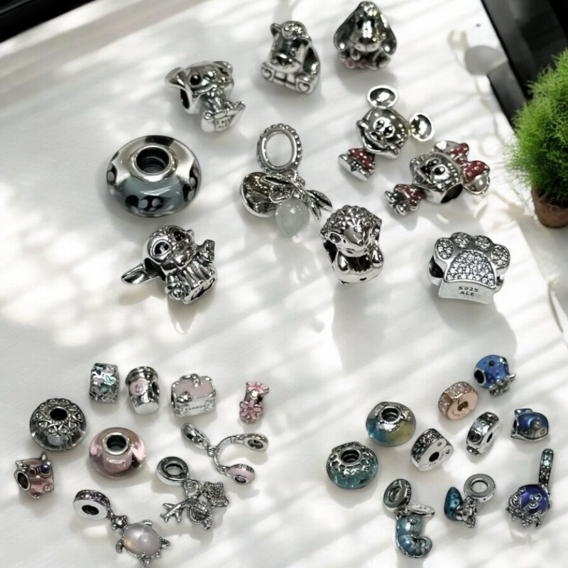 Bandul Charm Pandora - Murano Glass Sun Moon Sparkling Firefly Disney Love Chain Snowflakes Stopper 