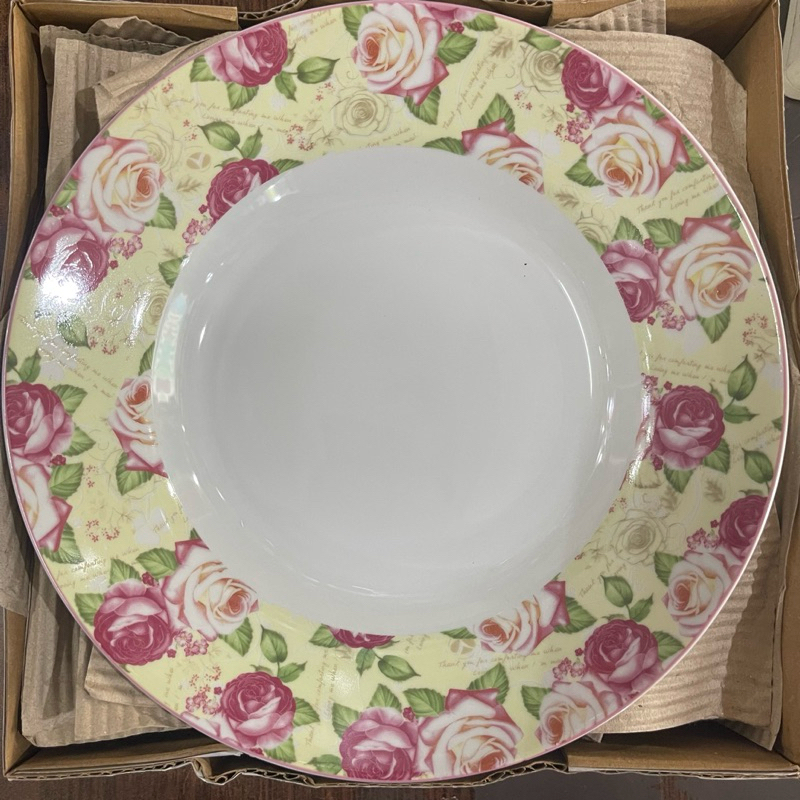 Vicenza BA179 Piring Makan 9” 6 Pcs Motif Mawar / Melati