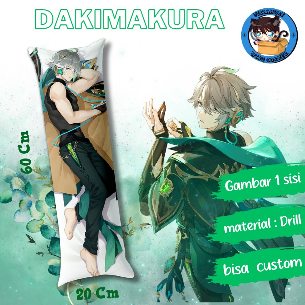 dakimakura / guling  ANIME ALHAITAM GENSHIN IMPACT / ukuran 20x60cm / sudah termasuk isi / bisa cust