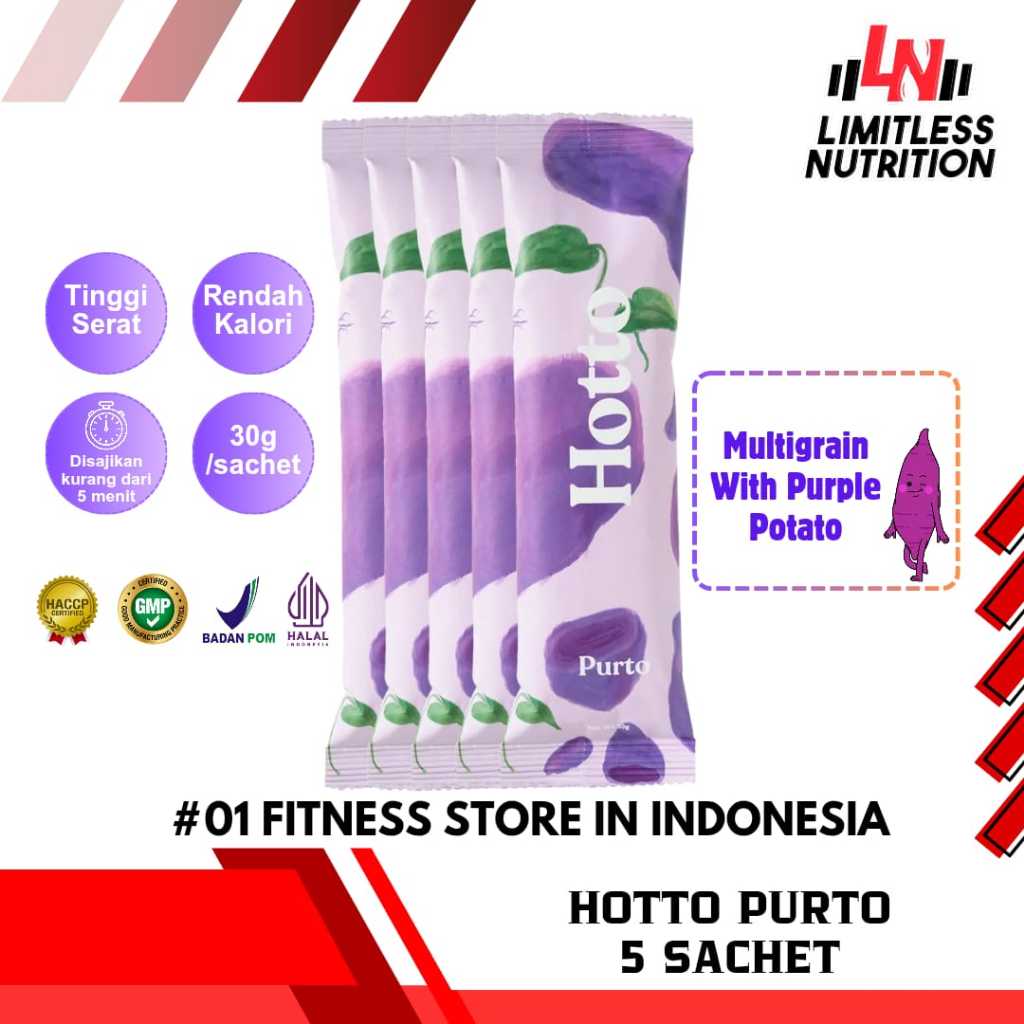 

Hotto Purto 5 sachet Multigrain Purple Potato Ubi Ungu