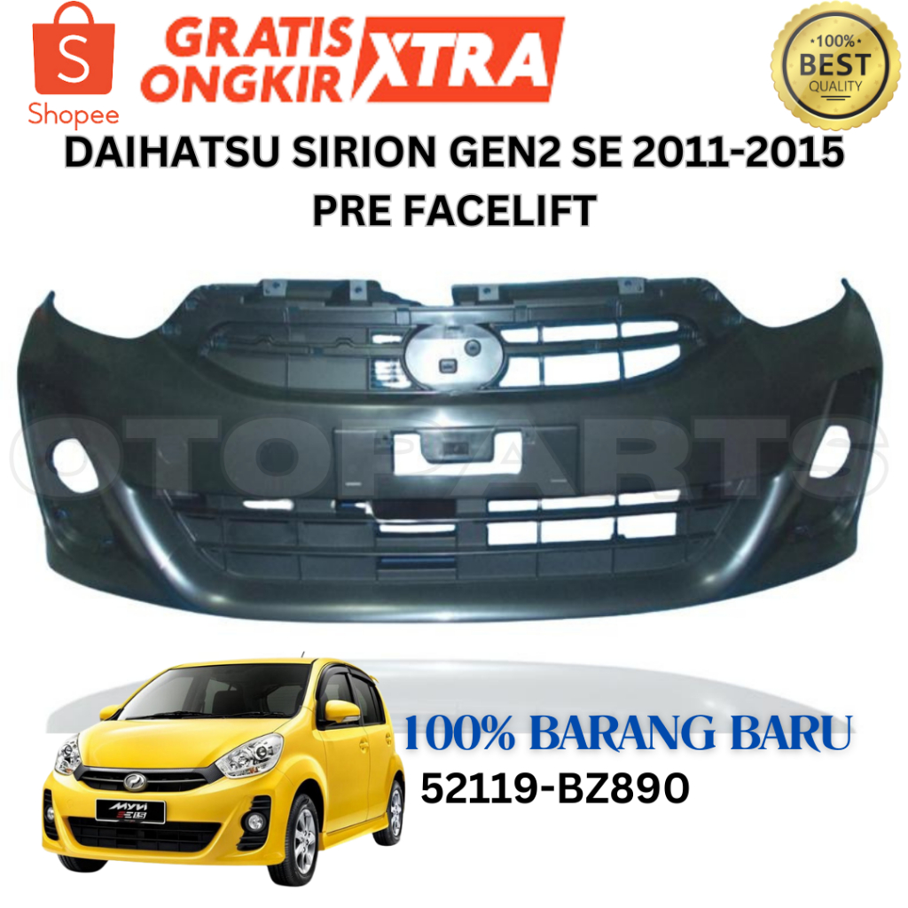 (OEM PERODUA) 52119-BZ890 BUMPER BEMPER DEPAN SIRION MYVI SE 2011 2012 2013 2014 2015 BARU OEM IMPOR
