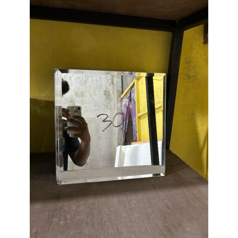 Kaca Cermin Bevel 30x30cm Tebal 3mm Bevel 1cm Kaca Cermin Bevel Hias Kaca Cermin Viral Kaca cermin B