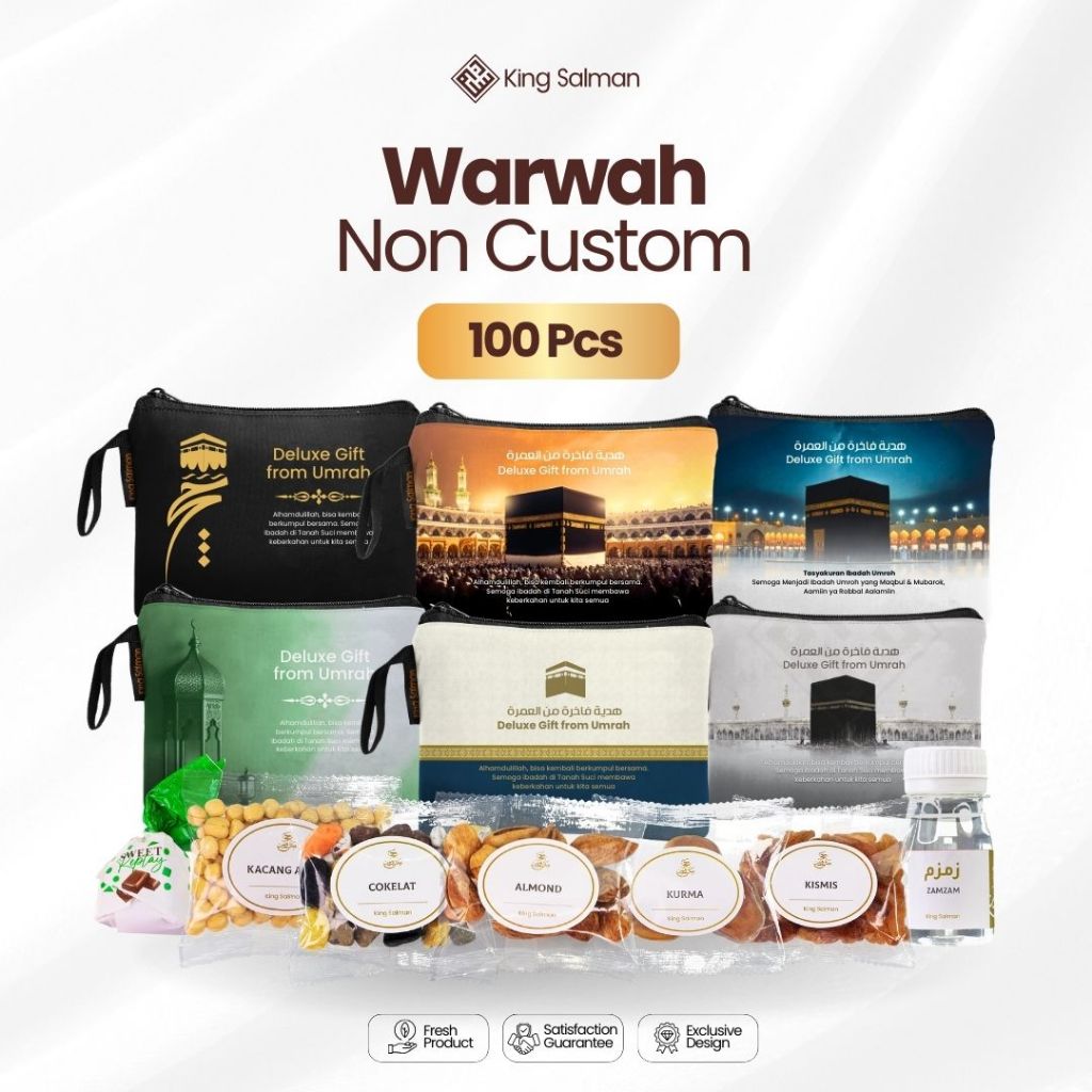 

Paket Bingkisan Umroh & Haji Premium - King Salman Gift | MARWAH Paket 100 PCS Pouch Non Custom