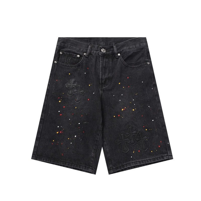 JORTS Chrome Hearts Black Paint Celana Pendek