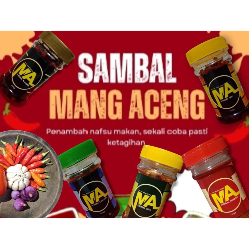 

(Sambal Mang Aceng) sambal siap makan/sambal cumi/sambal bawang /sambal teri/ sambal madura/sambal tongkol