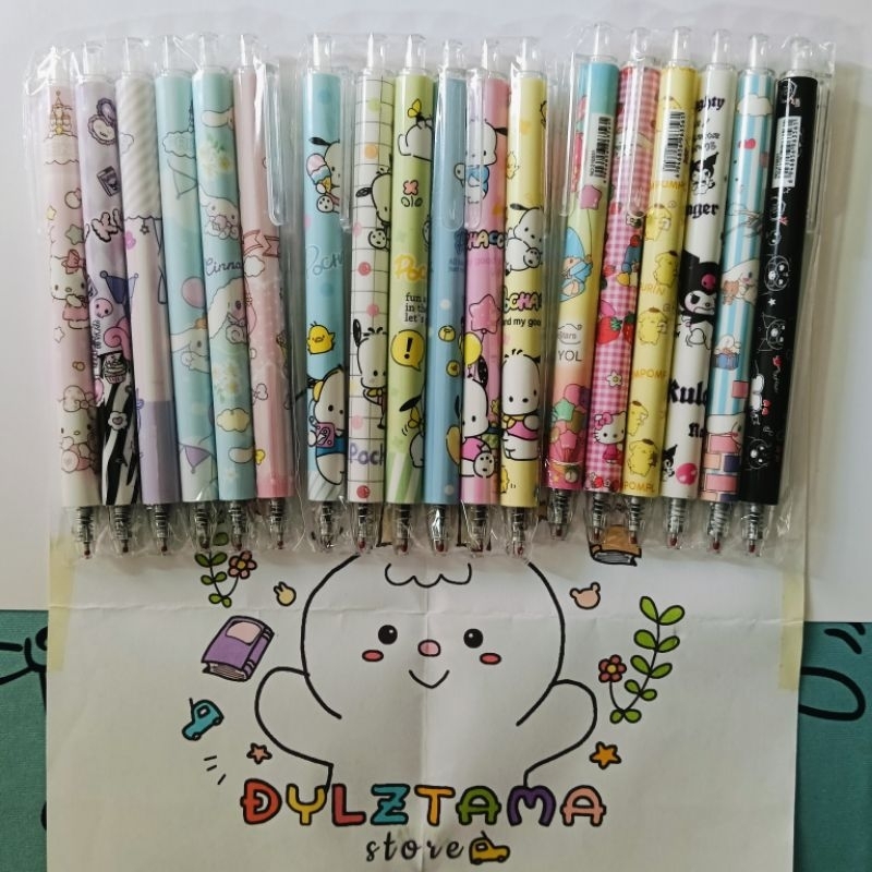 

(6PCS) Pulpen gel/Pulpen cetek/Sanrio Shinchan Labubu