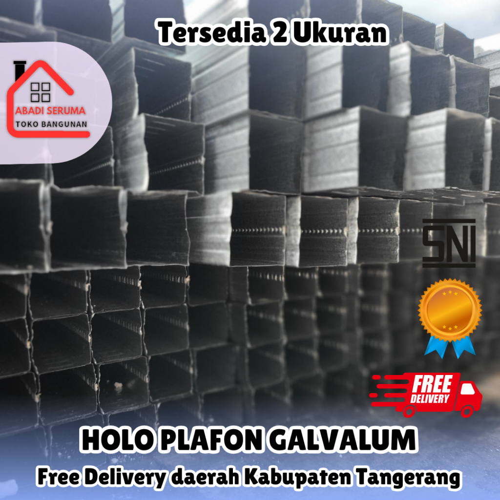 FULL SNI | HOLO PLAFON GALVALUM | HOLLO GYPSUM 2x4 & 4x4 ANTI KARAT TAHAN LAMA | HOLLOW | HOLLO | BA