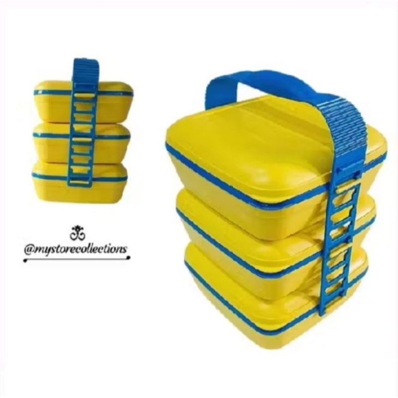BEST SALE Rantang 3 Susun Tupperware Picnic Set Trio Warna Menarik