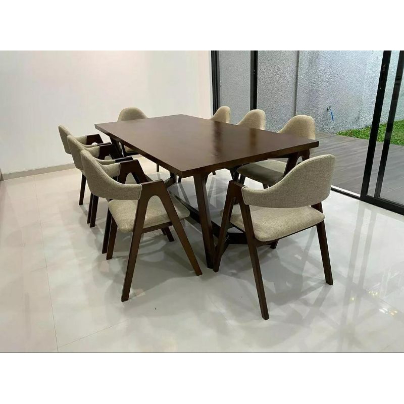 meja makan minimalis kursi 8 jok