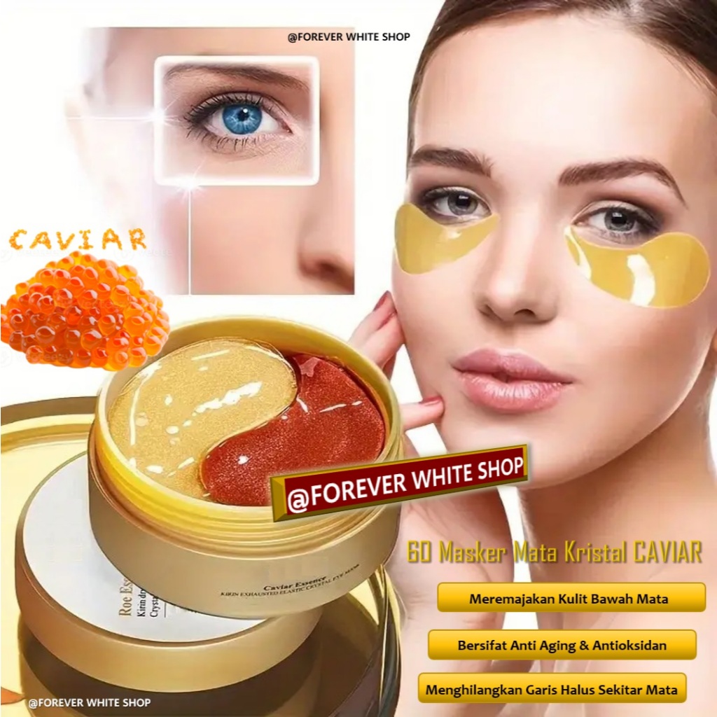 Isi 60 Lembar TERMURAH - Masker Mata Collagen Caviar Dragon Blood Masker Mata Panda Kantung FWS / Ma