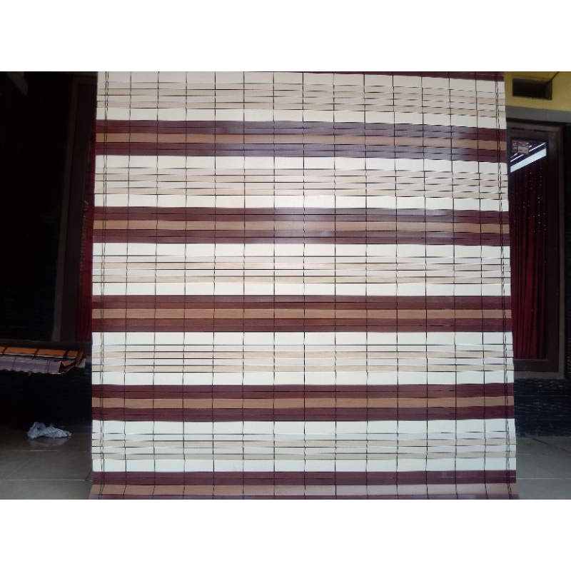 Kerey plastik pvc/edjing motif (tirai outdoor)