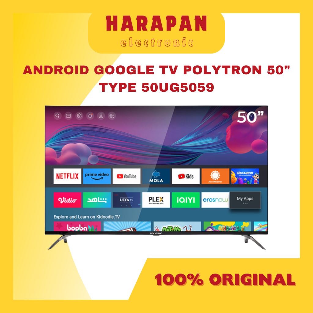 ANDROID GOOGLE TV POLYTRON 50 INCH 50UG5059 UG5059 UG5959 / LED POLITRON GARANSI RESMI