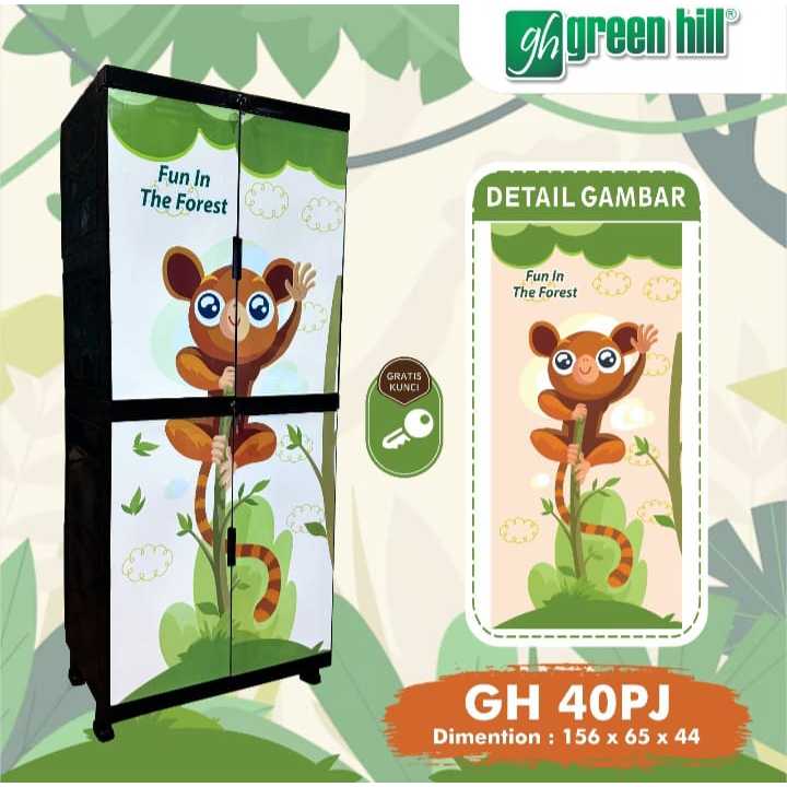 LEMARI PLASTIK GREEN HILL GH 40 PJ / KITTEN / FOREST
