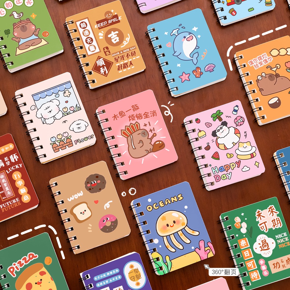 

NOTEBOOK MINI RING MOTIF KARTUN LUCU A7 TIDAK BERGARIS / BUKU TULIS MINI LUCU / NOTEBOOK RING UNIK CUTE