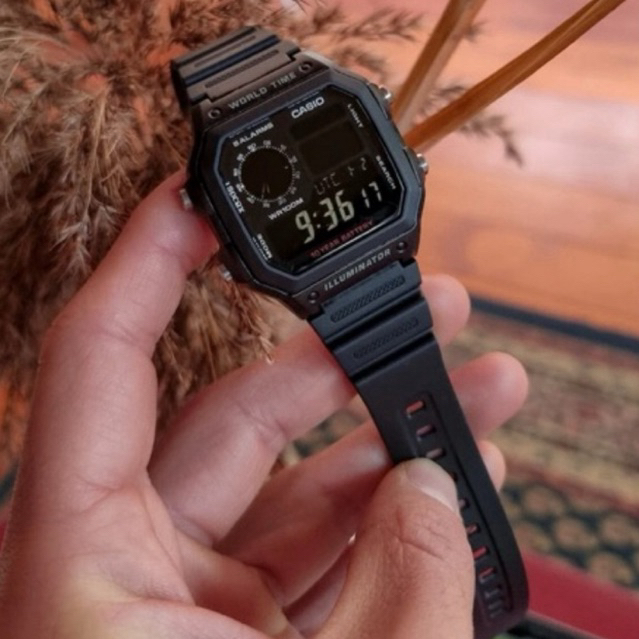 Casio AE-1200 Royale Stealth Black Military style Black ops Custom Casio Mod Royale AE-1200 Digital 