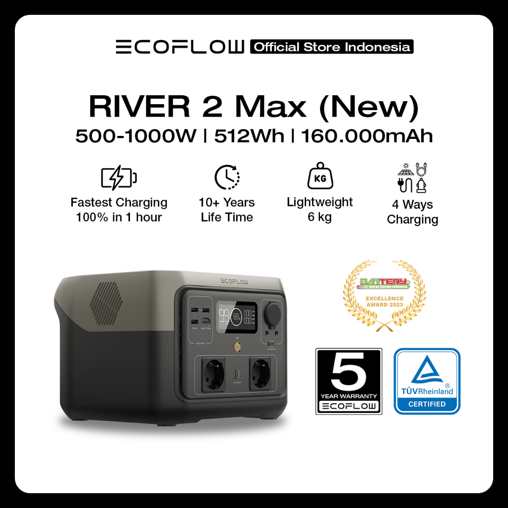EcoFlow RIVER Max 576Wh 600W Portable Power Station Camping RV