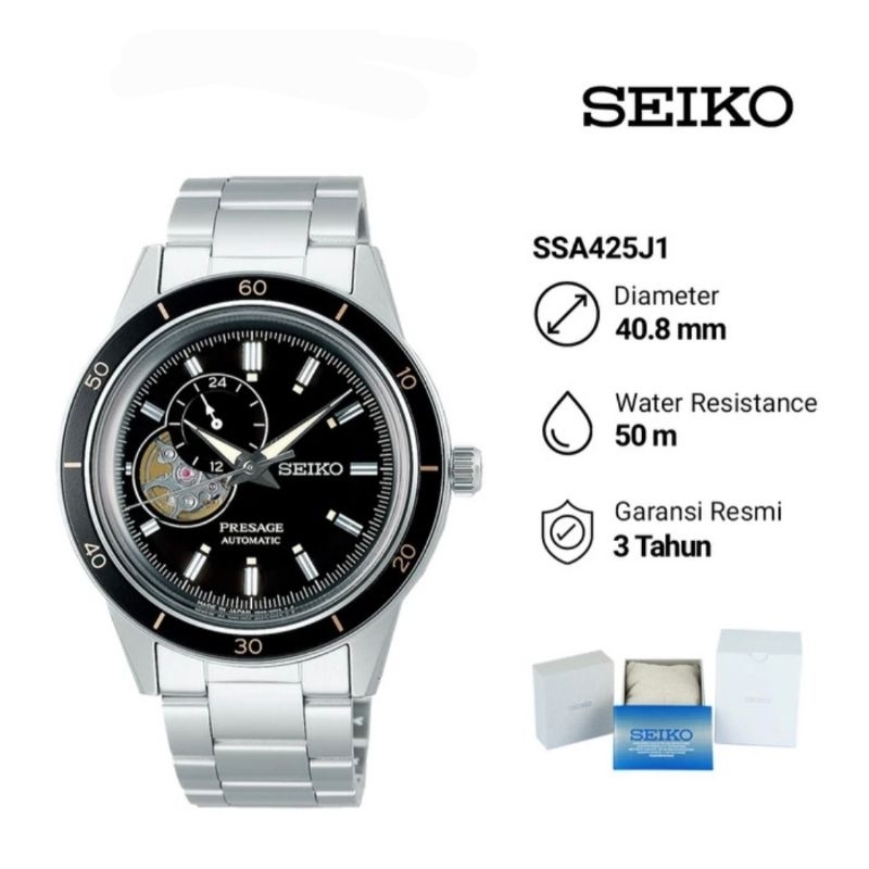 Seiko Presage SSA425J1 Open Heart Automatic Jam Tangan Pria Original