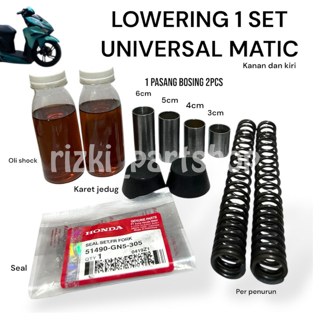 LOWERING SHOCK DEPAN 1 SET DOWNSIZE PCX ADV AEROX VARIO BEAT MIO VARIASI MODIF CEPER