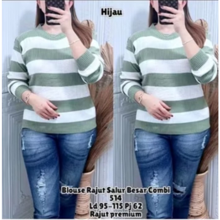 BLOUSE Rajut Lengan Panjang / Kaos Rajut Lengan Panjang Wanita