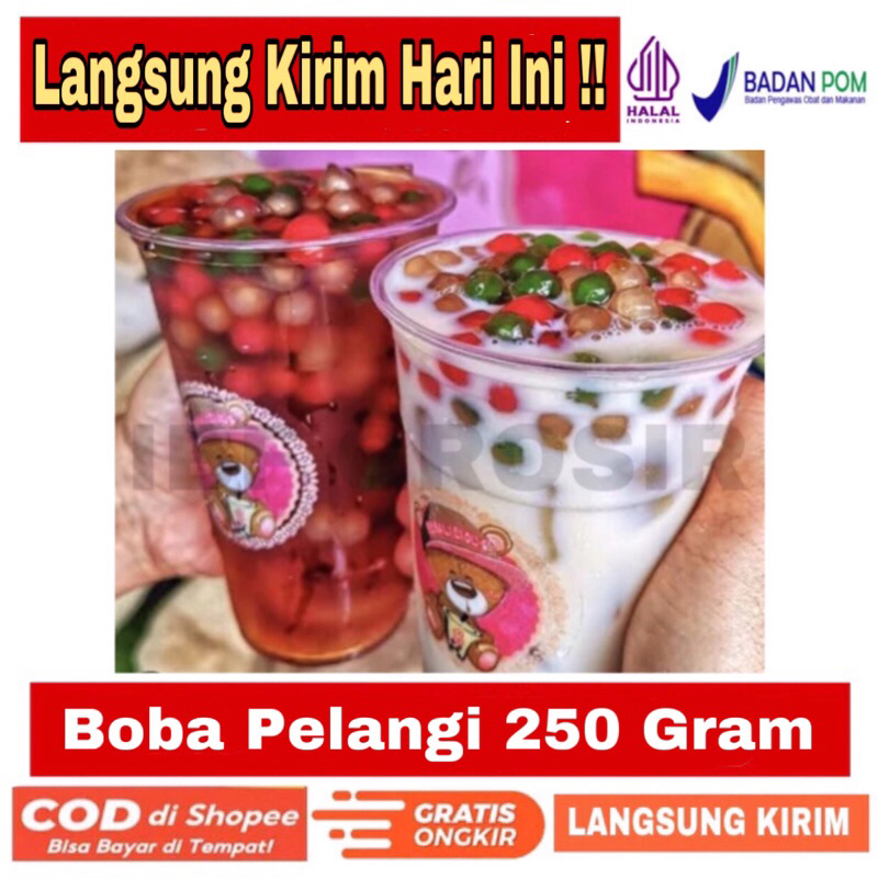 

Boba Pelangi Rainbow boba Topping Minuman Bubble 250 gram