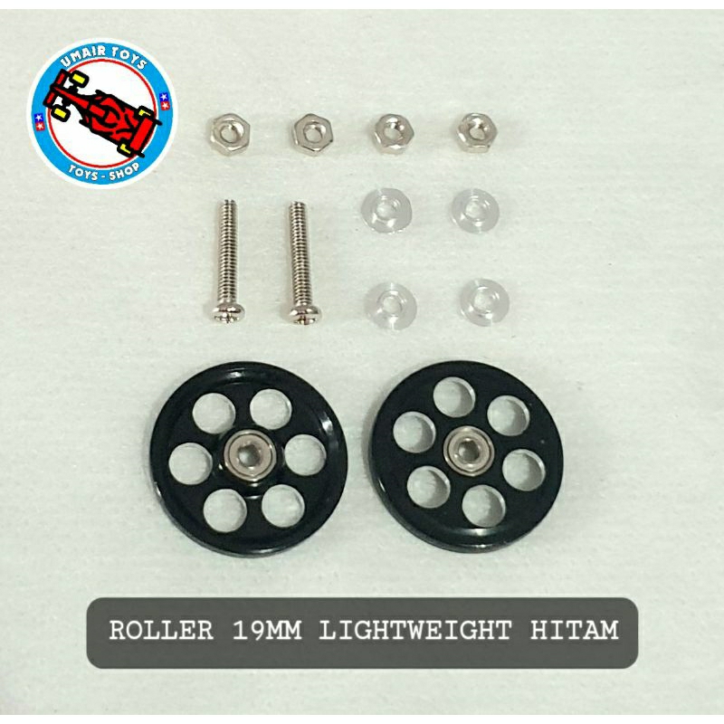 Rep Tamiya 95213 HG Roller Alu 19mm Hitam/ Roller lightweight bearing